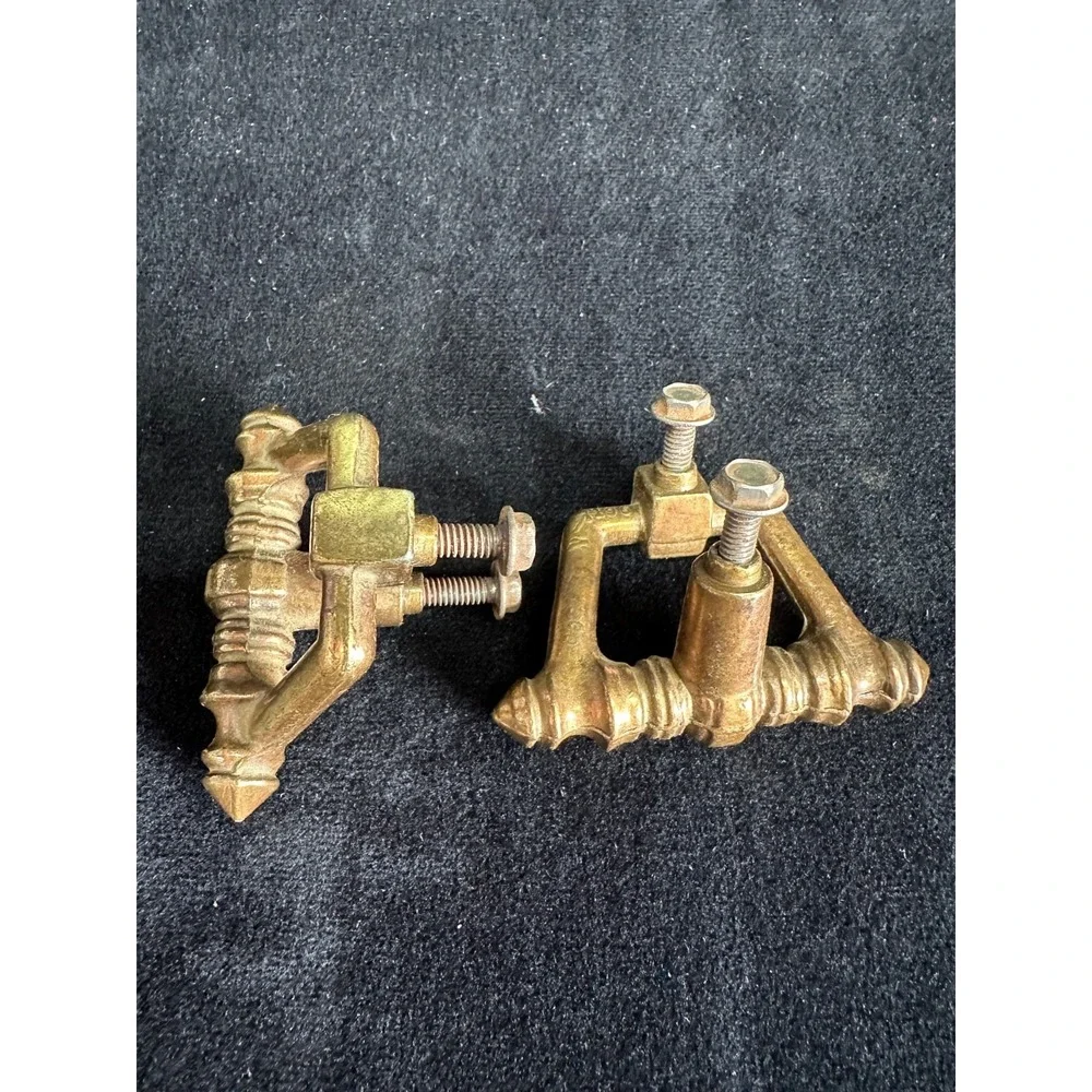 Vintage Brass Drawer Pulls Set of 2 Unique Shape Vintage Hardware MCM 2.25